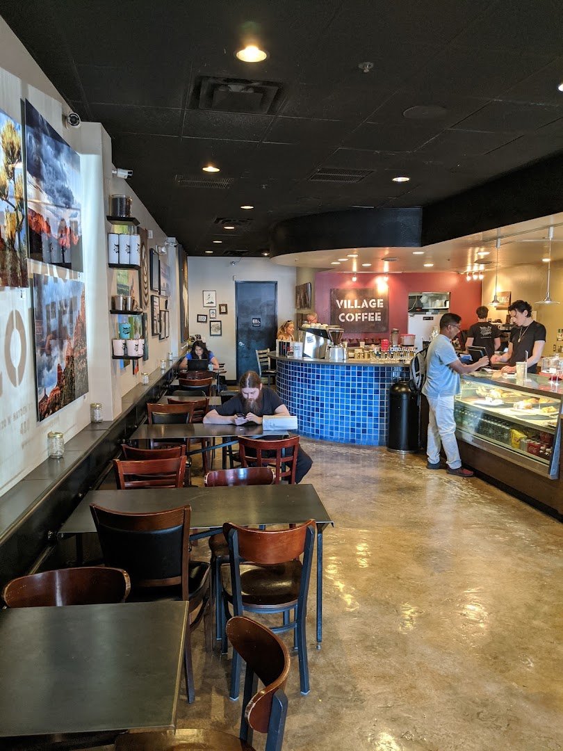 Interior of Village Coffee Roastery, specialty coffee shop in Scottsdale