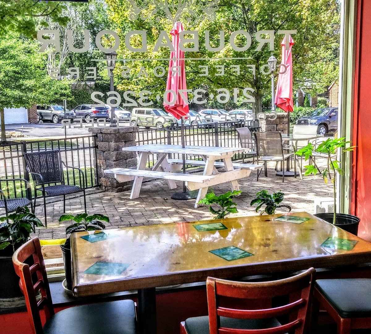 Interior of Troubadour Coffee Roasters, specialty coffee shop in Cleveland
