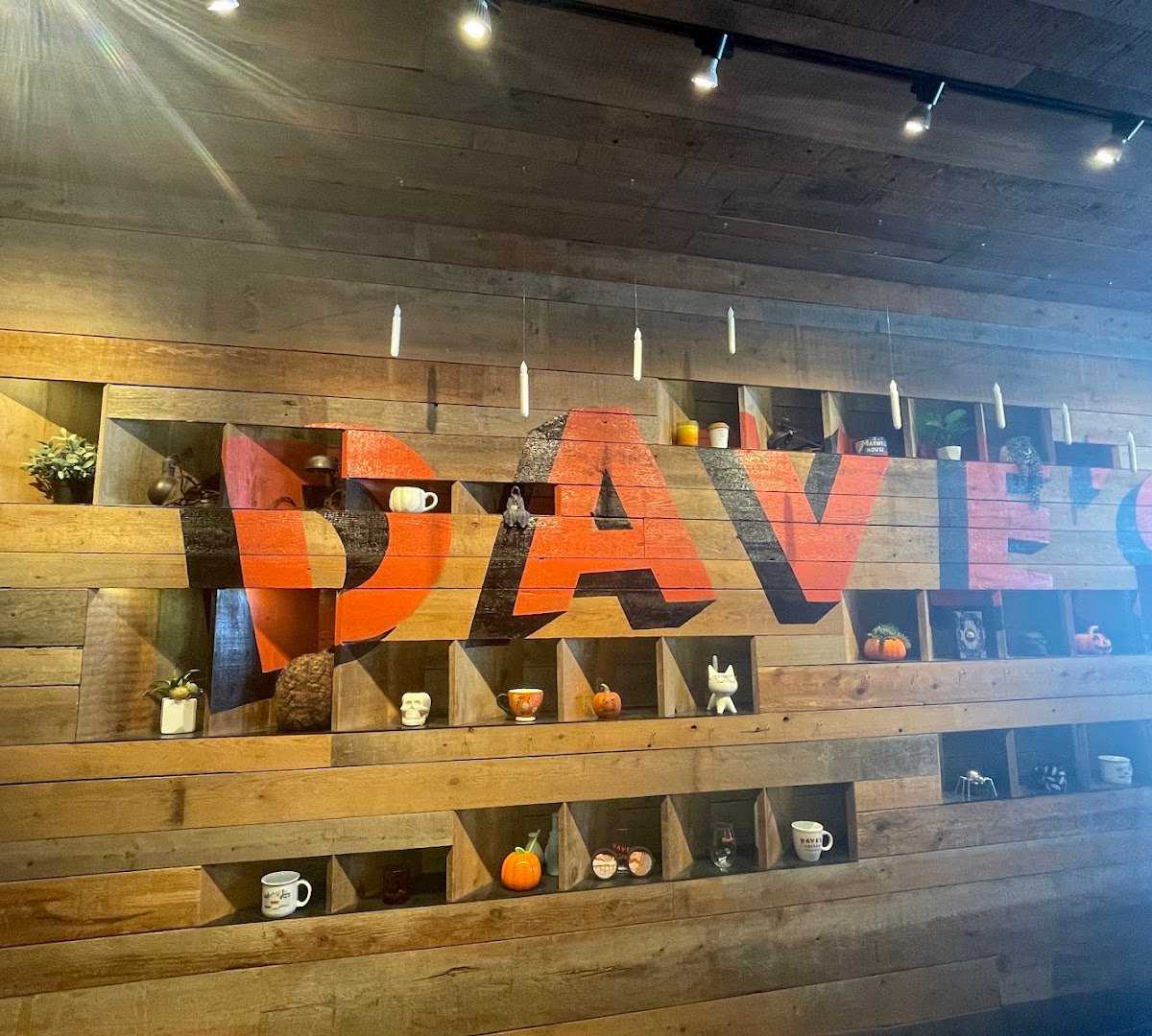Interior of Dave's Coffee, specialty coffee shop in Providence