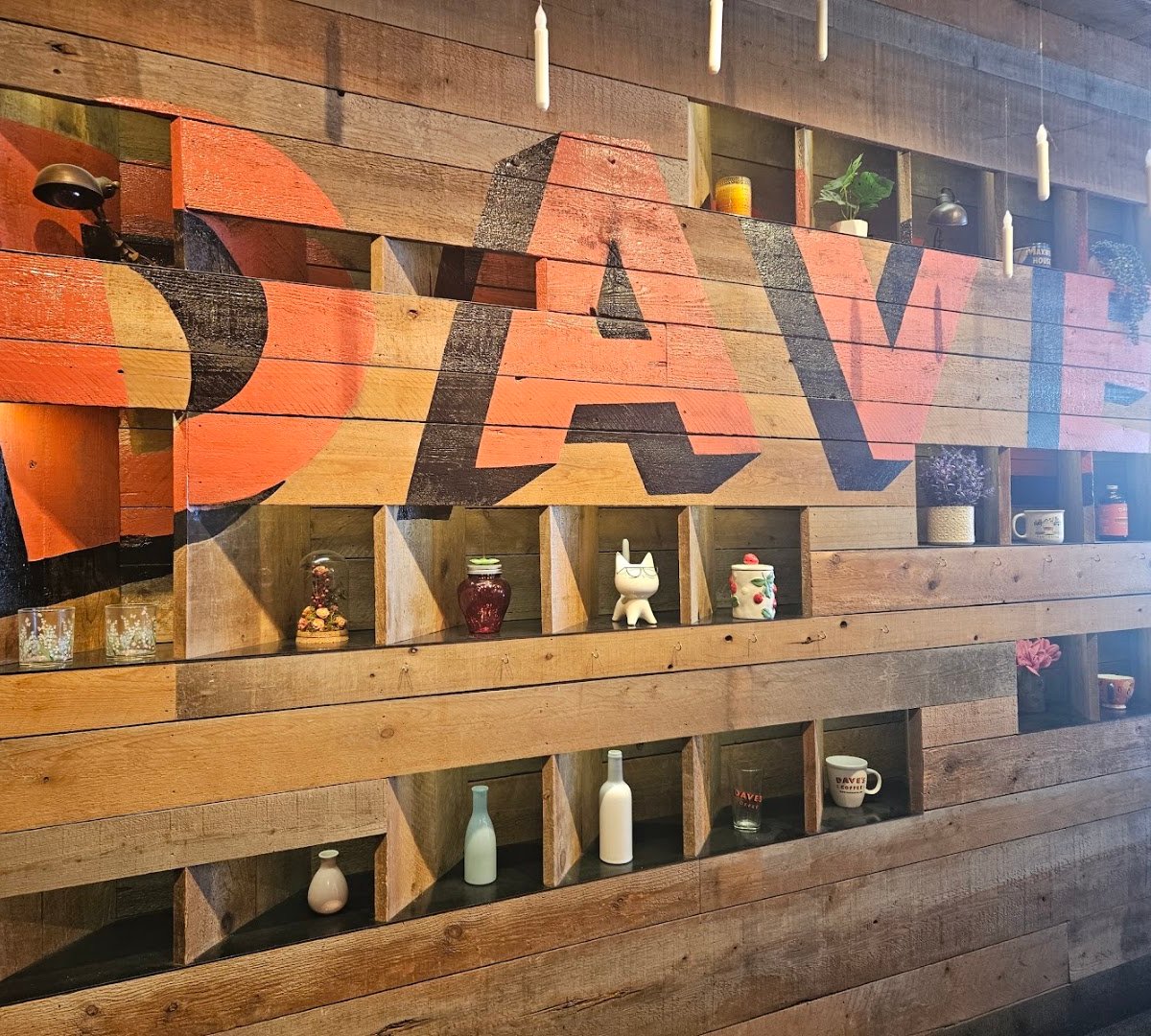 Interior of Dave's Coffee, specialty coffee shop in Providence
