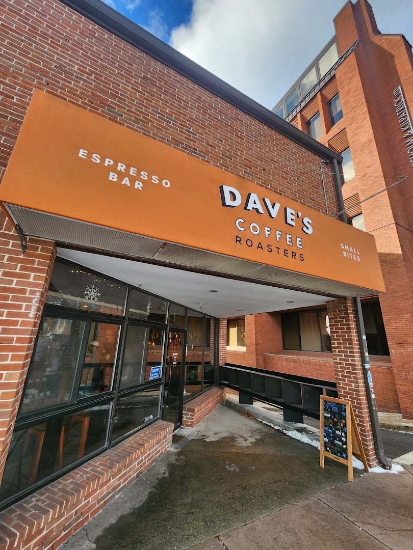 Storefront of Dave's Coffee, specialty coffee shop in Providence