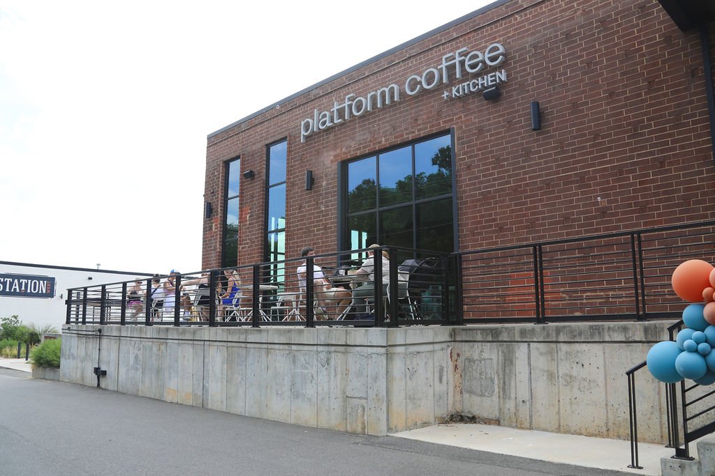 Storefront of Platform Coffee + Kitchen, specialty coffee shop in Charlotte