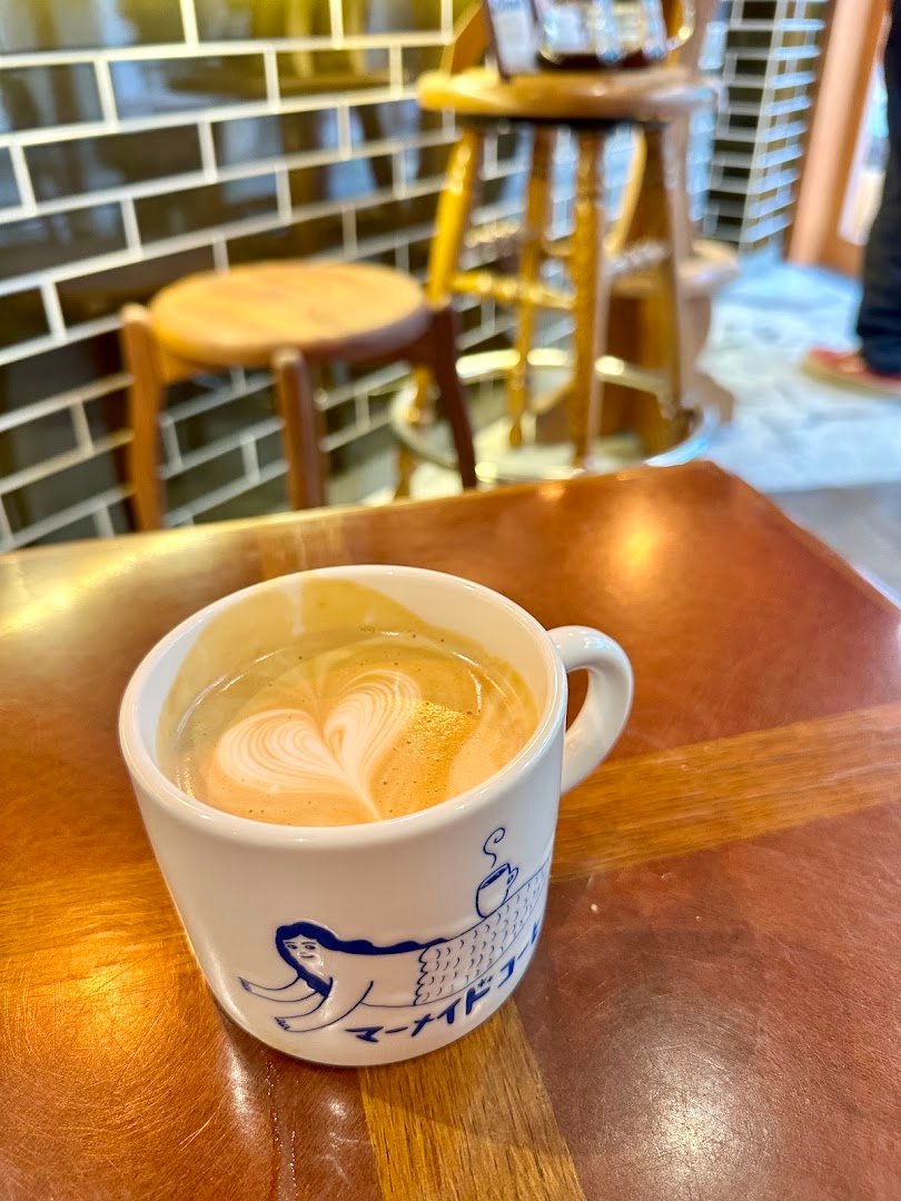 Coffee at Mermaid Coffee Roasters, specialty coffee shop in Tokyo