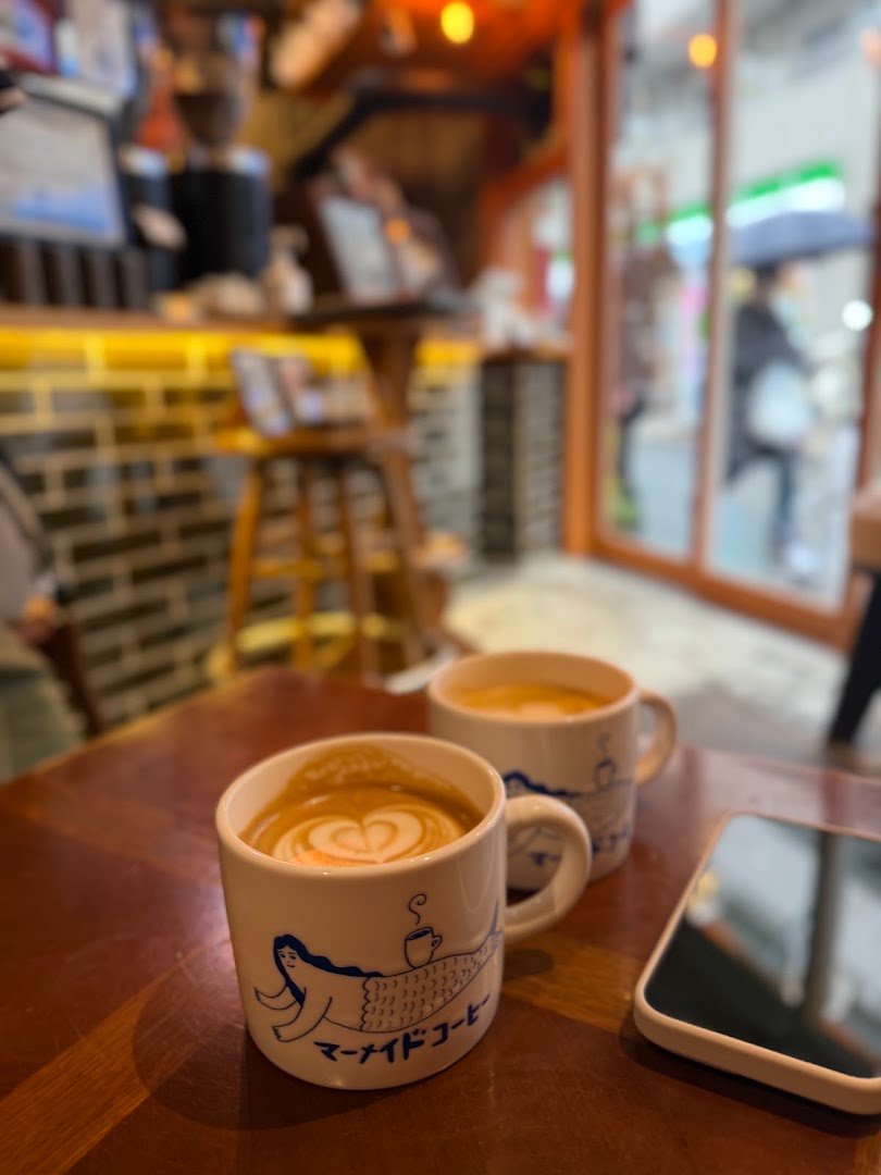 Coffee at Mermaid Coffee Roasters, specialty coffee shop in Tokyo