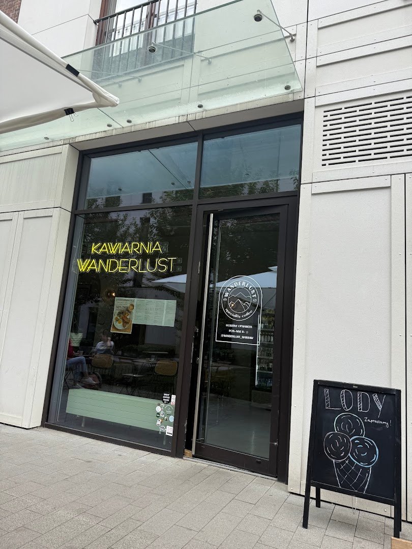 Storefront of Wanderlust Speciality Coffee, specialty coffee shop in Warsaw