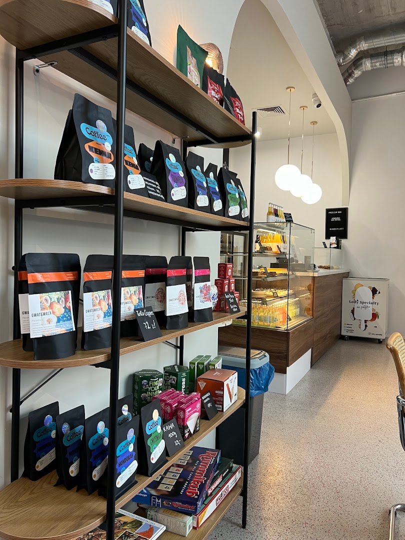 Interior of Wanderlust Speciality Coffee, specialty coffee shop in Warsaw