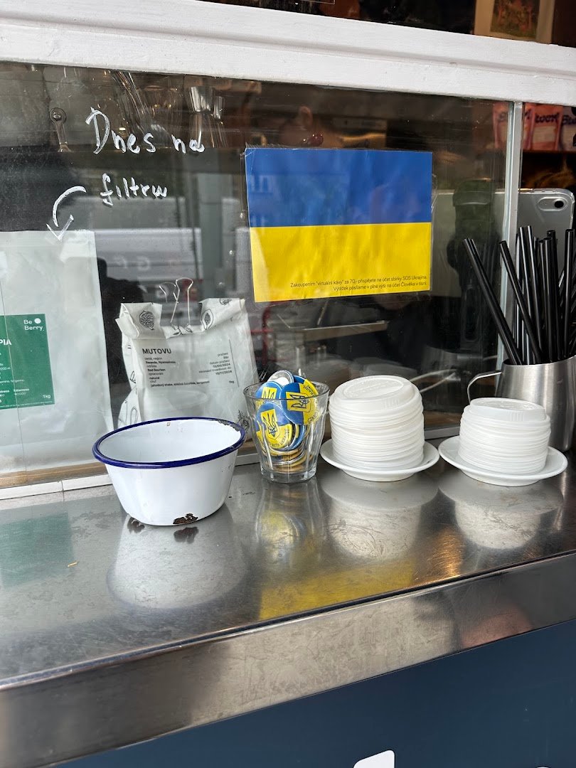 Interior of Kiosek Dejvice, specialty coffee shop in Prague