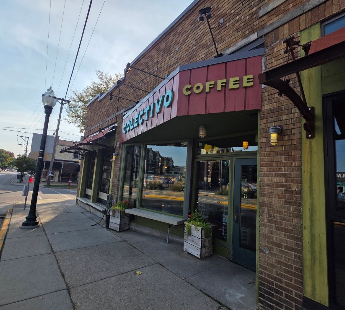 Storefront of Colectivo Coffee Monroe St., specialty coffee shop in Madison