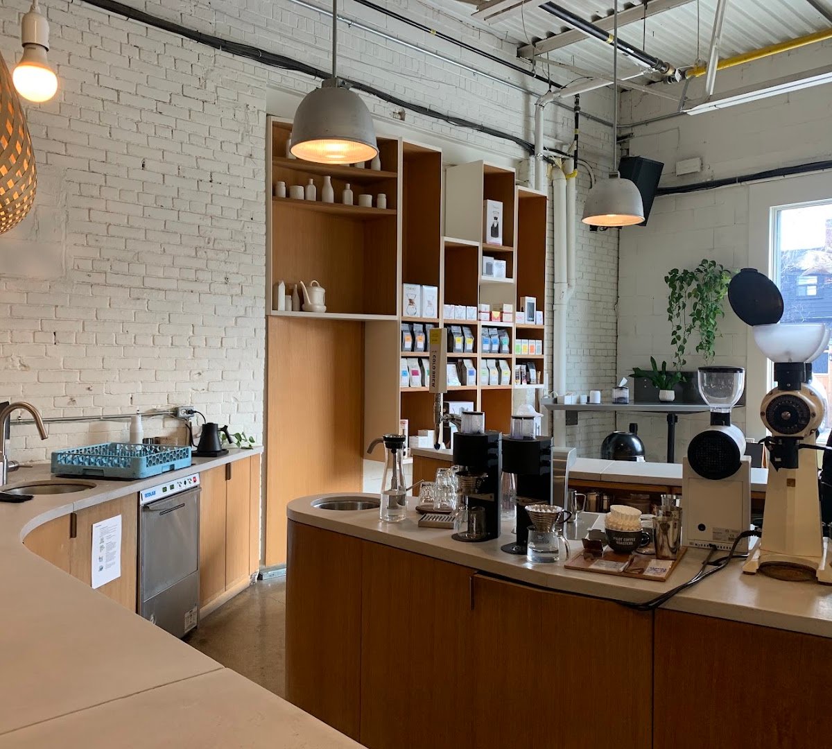Interior of Pilot Coffee Roasters, specialty coffee shop in Toronto