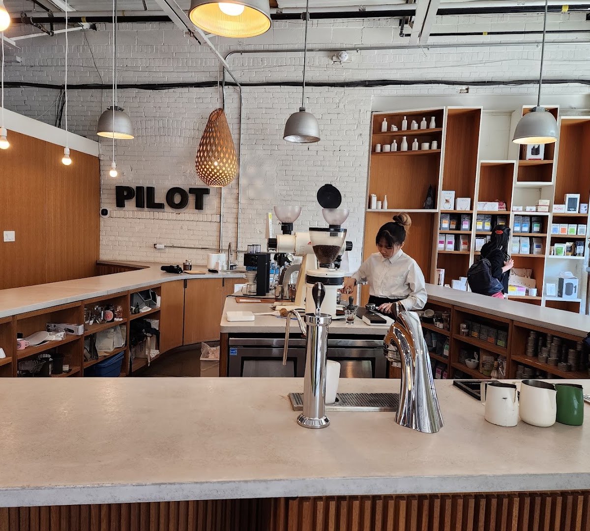 Interior of Pilot Coffee Roasters, specialty coffee shop in Toronto
