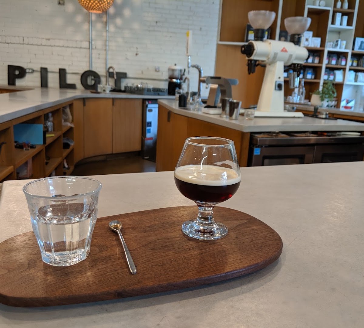 Coffee at Pilot Coffee Roasters, specialty coffee shop in Toronto