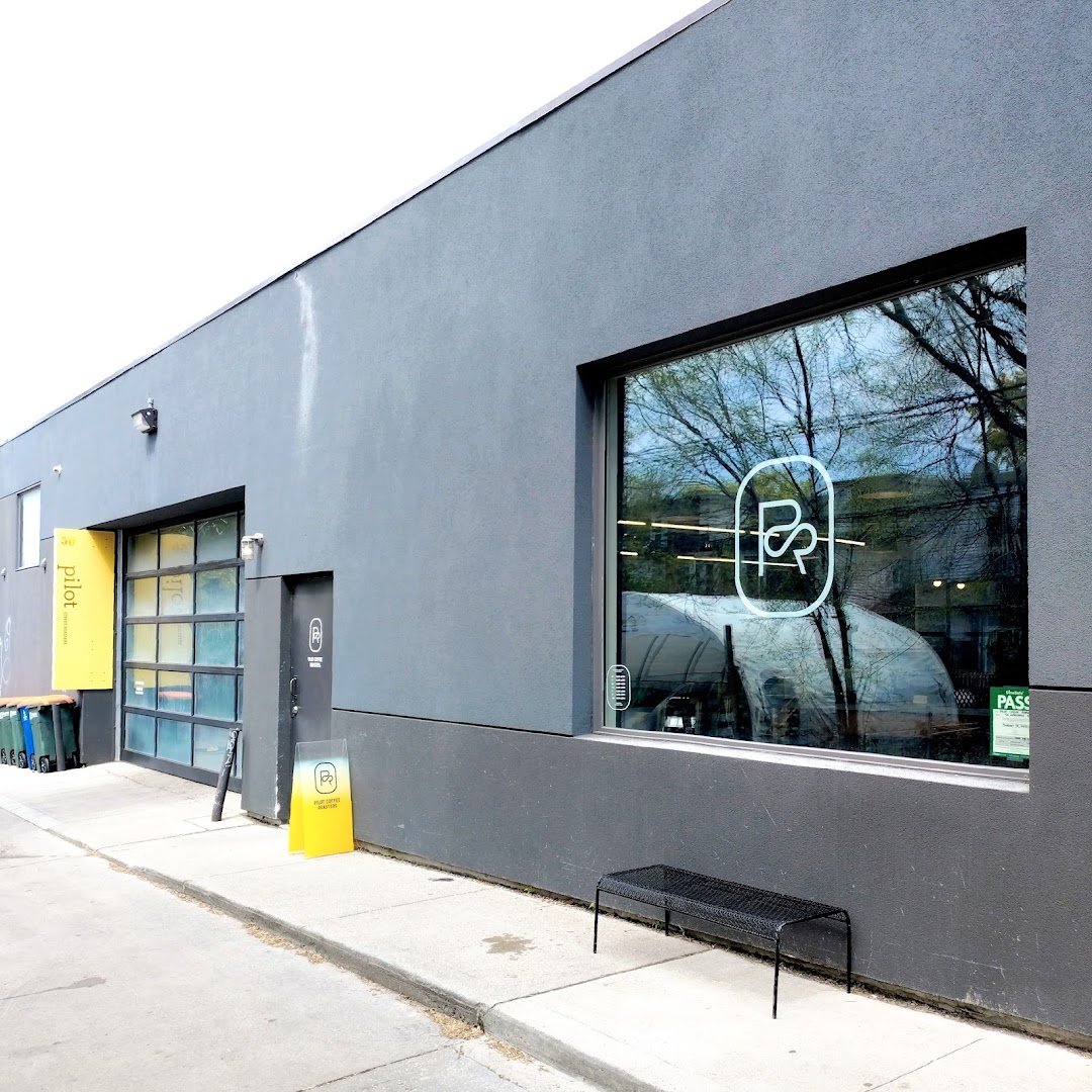 Storefront of Pilot Coffee Roasters, specialty coffee shop in Toronto