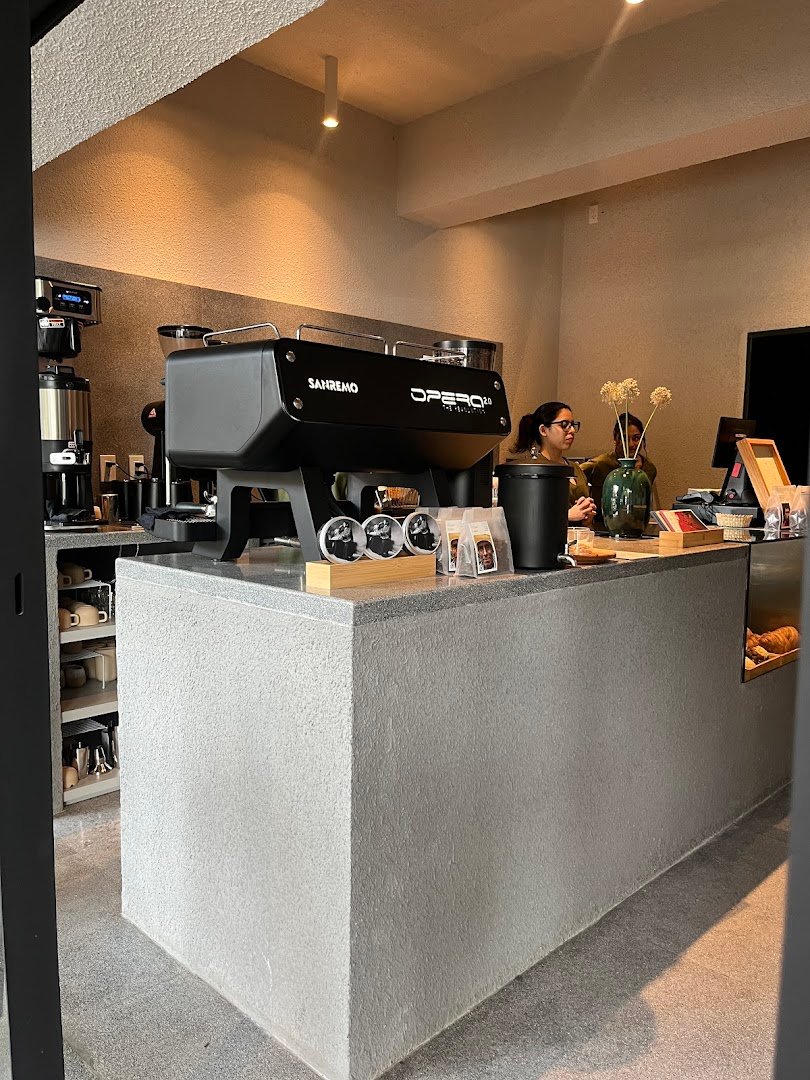 Interior of Cafeología, specialty coffee shop in Mexico City