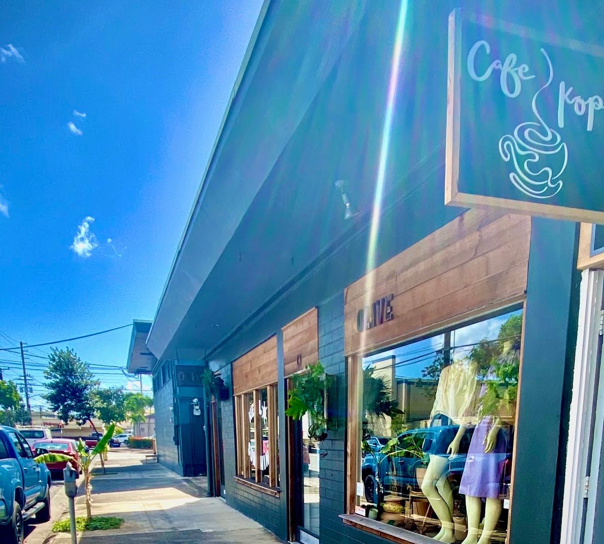 Storefront of Cafe Kopi, specialty coffee shop in Honolulu