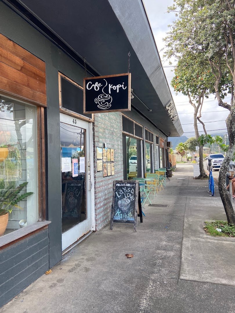Storefront of Cafe Kopi, specialty coffee shop in Honolulu