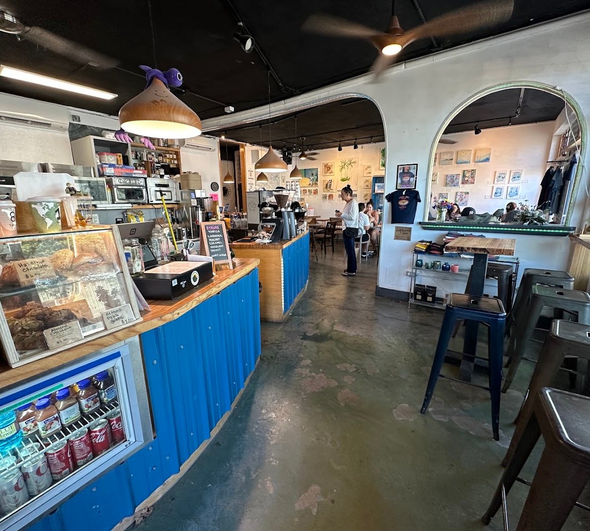 Interior of Cafe Kopi, specialty coffee shop in Honolulu