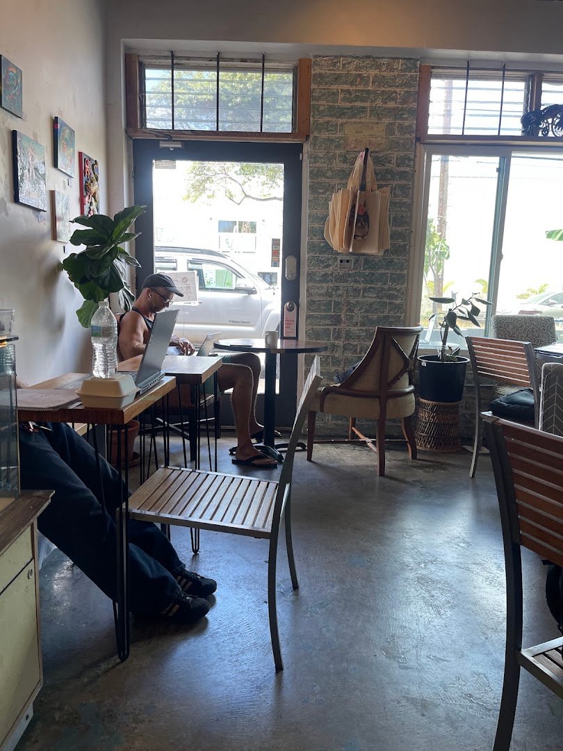 Interior of Cafe Kopi, specialty coffee shop in Honolulu