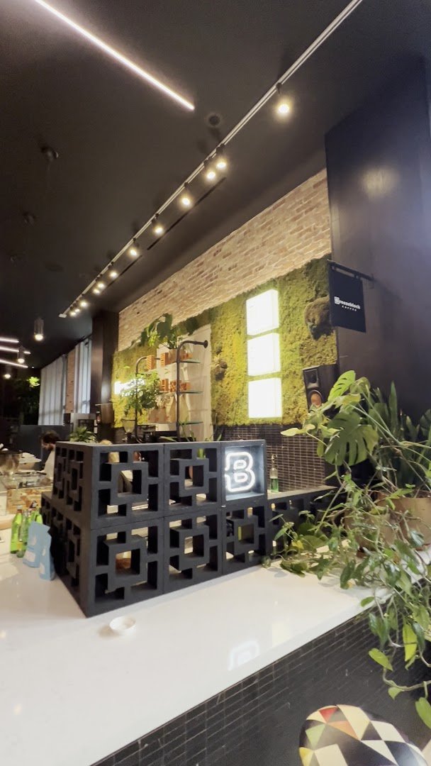 Interior of Breezeblock Coffee, specialty coffee shop in Miami