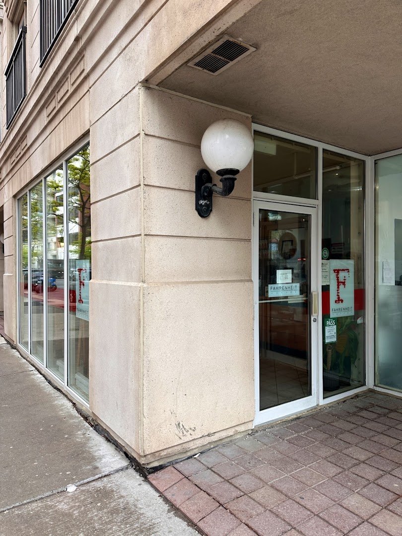 Storefront of Fahrenheit Coffee, specialty coffee shop in Toronto