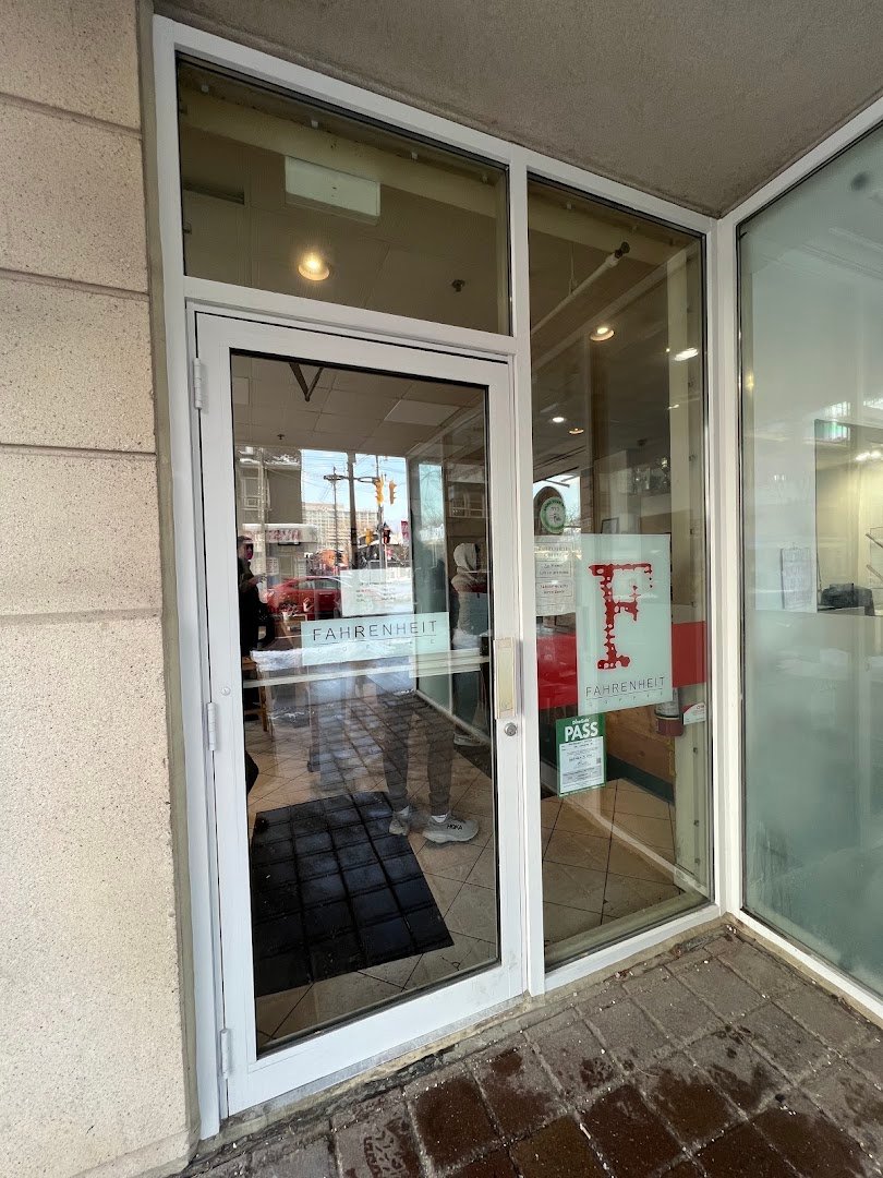 Storefront of Fahrenheit Coffee, specialty coffee shop in Toronto