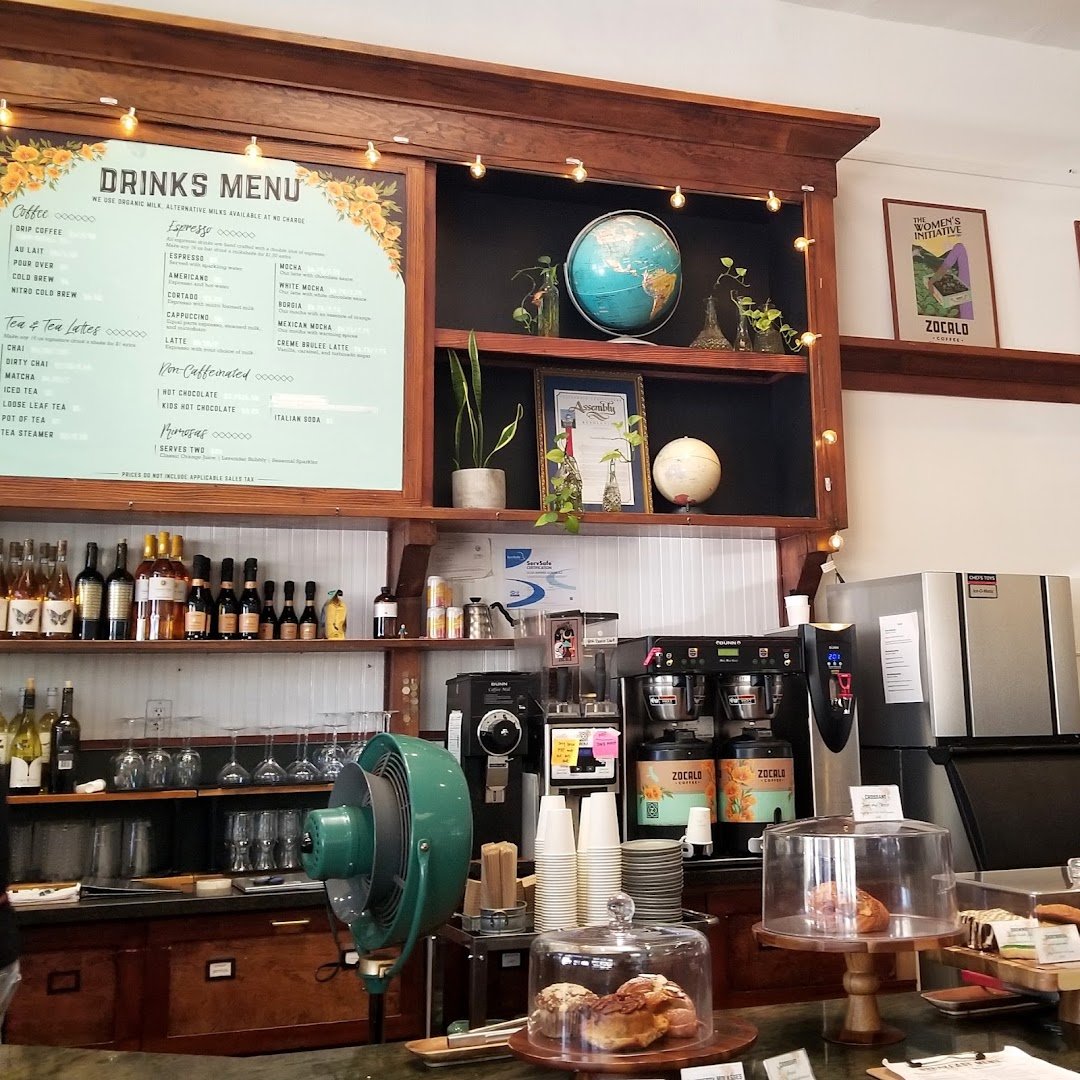 Interior of Zocalo Coffeehouse, specialty coffee shop in Oakland