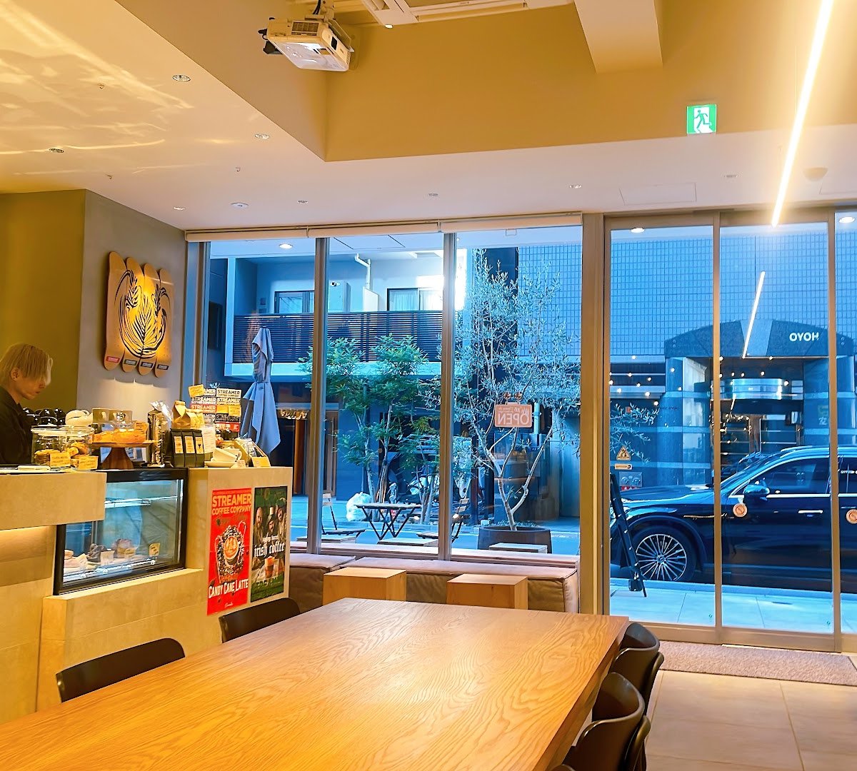 Interior of Streamer Coffee Company Shintora, specialty coffee shop in Tokyo