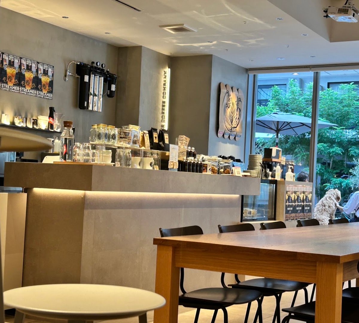 Interior of Streamer Coffee Company Shintora, specialty coffee shop in Tokyo