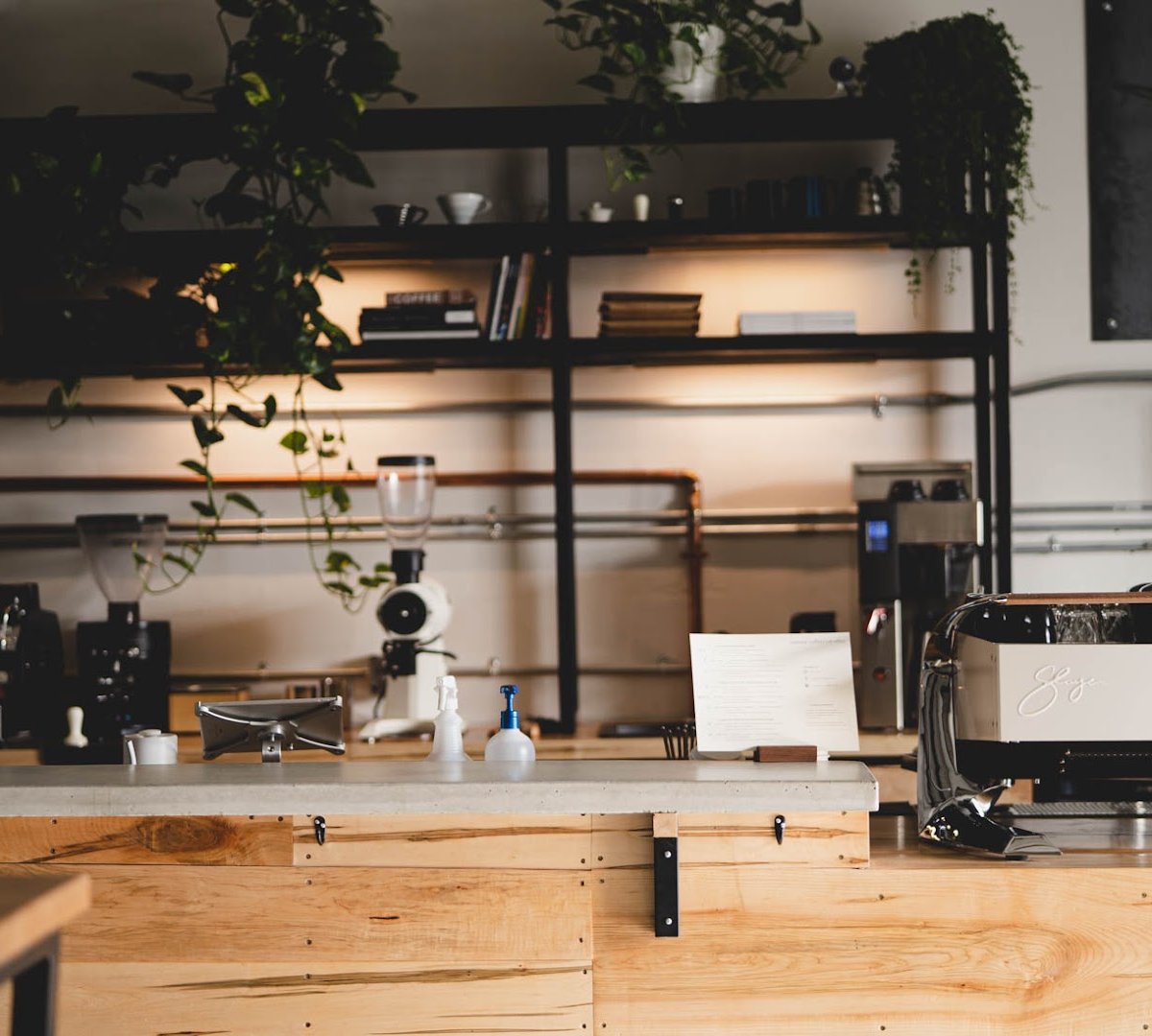 Interior of Subtext Coffee Roasters, specialty coffee shop in Toronto