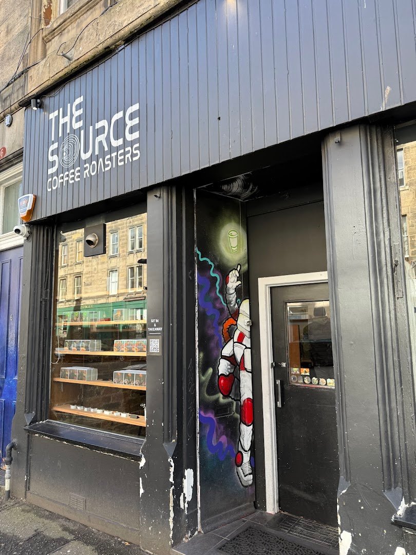 Storefront of the source coffee roasters, specialty coffee shop in Edinburgh