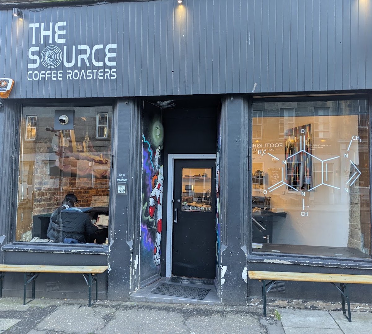 Storefront of the source coffee roasters, specialty coffee shop in Edinburgh