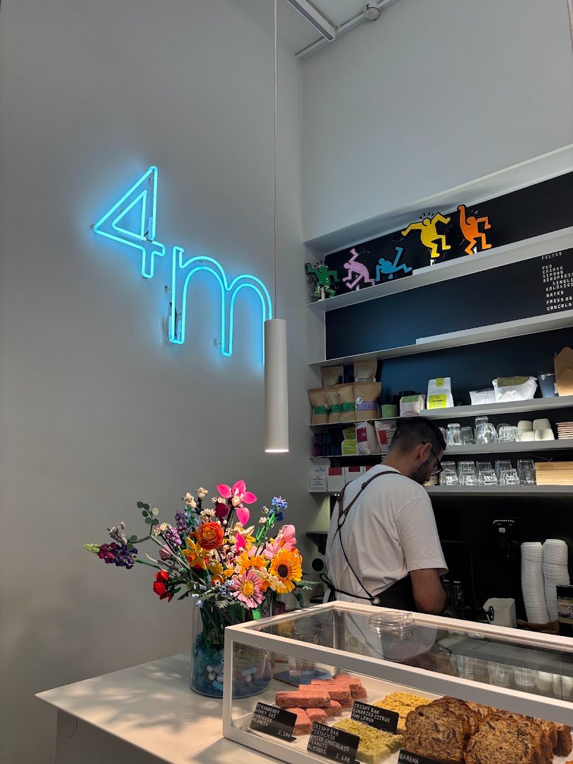 Interior of Rule of 4m, specialty coffee shop in Athens