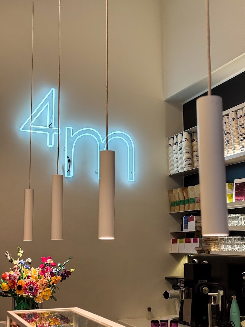 Interior of Rule of 4m, specialty coffee shop in Athens