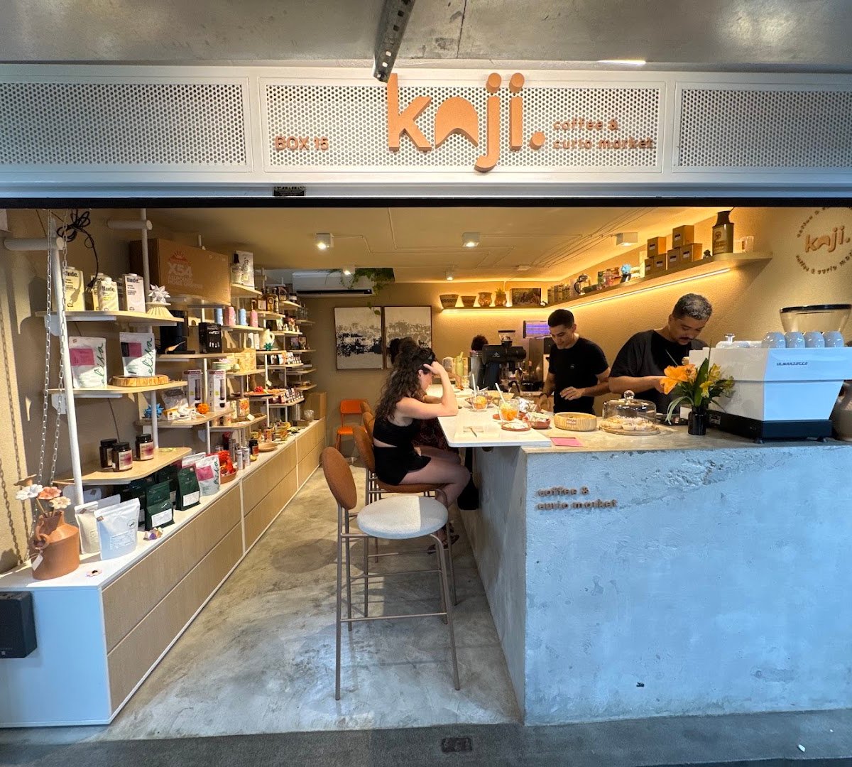 Interior of Kaji coffee & curio market, specialty coffee shop in São Paulo