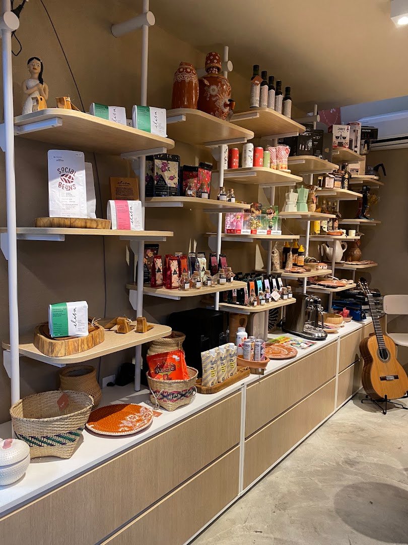 Interior of Kaji coffee & curio market, specialty coffee shop in São Paulo