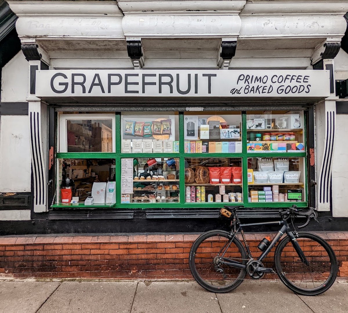 Storefront of Grapefruit Coffee &, specialty coffee shop in Manchester