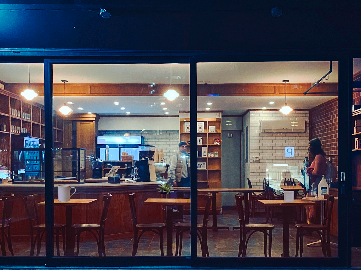 Interior of Cafe Myriade, specialty coffee shop in Montreal