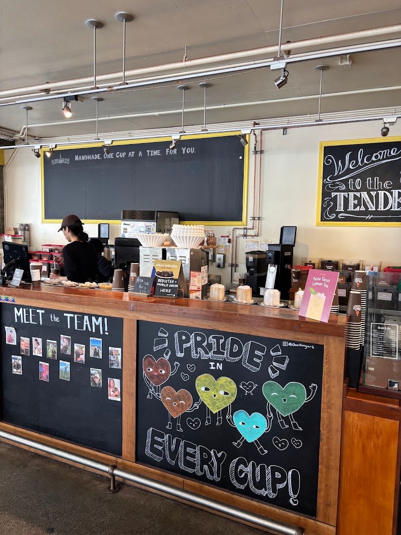 Interior of Philz Coffee, specialty coffee shop in San Francisco