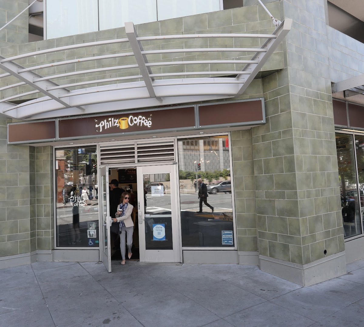 Storefront of Philz Coffee, specialty coffee shop in San Francisco