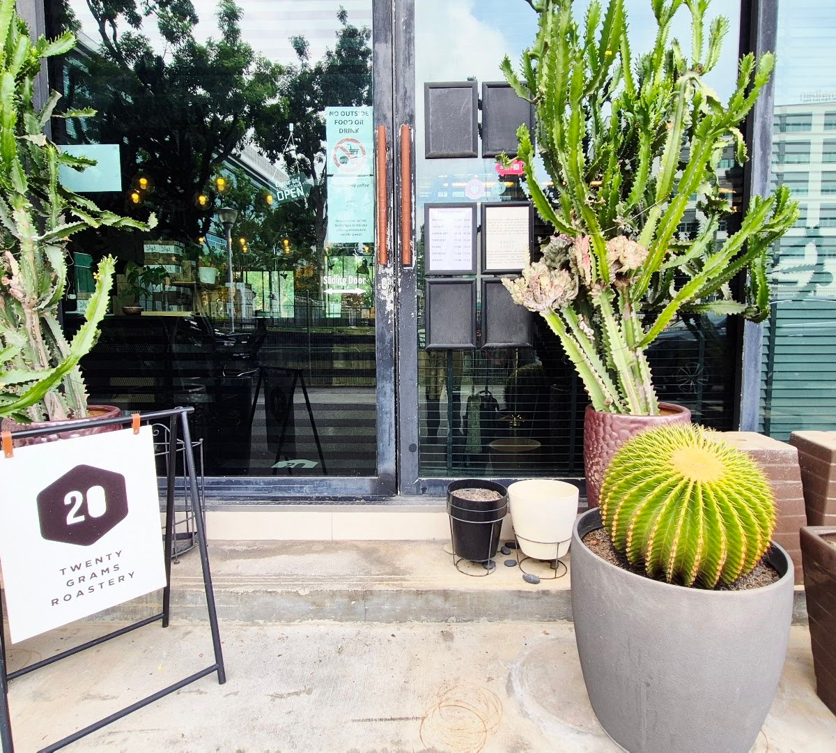 Storefront of 20grams Coffee Roastery, specialty coffee shop in Singapore