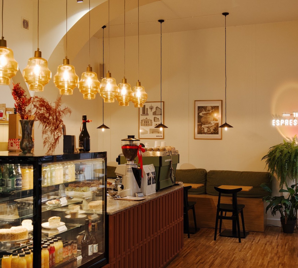 Interior of The Espresso Bar, specialty coffee shop in Warsaw