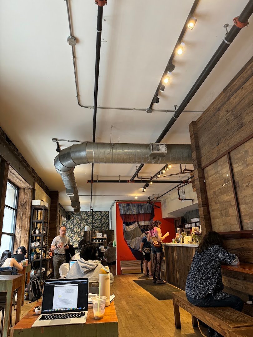 Interior of Elixr Coffee Roasters, specialty coffee shop in Philadelphia