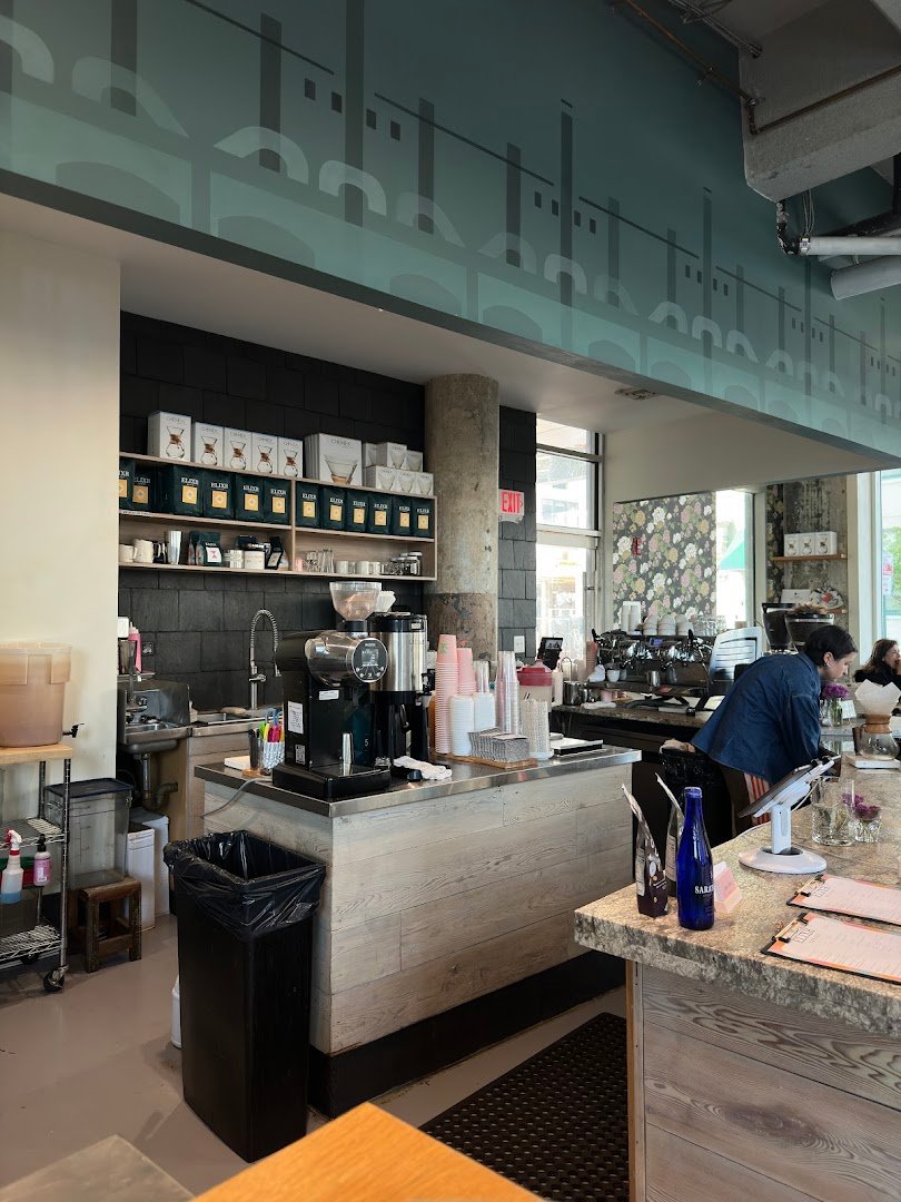 Interior of Elixr Coffee Roasters, specialty coffee shop in Philadelphia