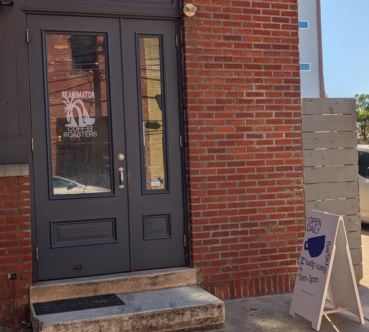 Storefront of ReAnimator Coffee, specialty coffee shop in Philadelphia