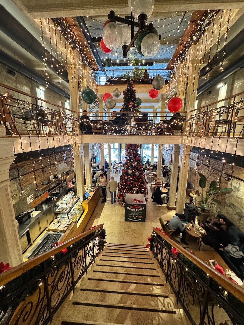 Interior of Kafeterija Magazin 1907, specialty coffee shop in Belgrade