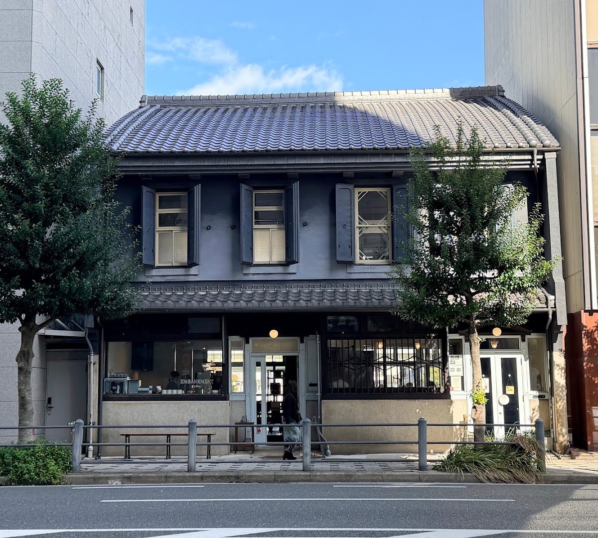 Storefront of Embankment Coffee, specialty coffee shop in Osaka