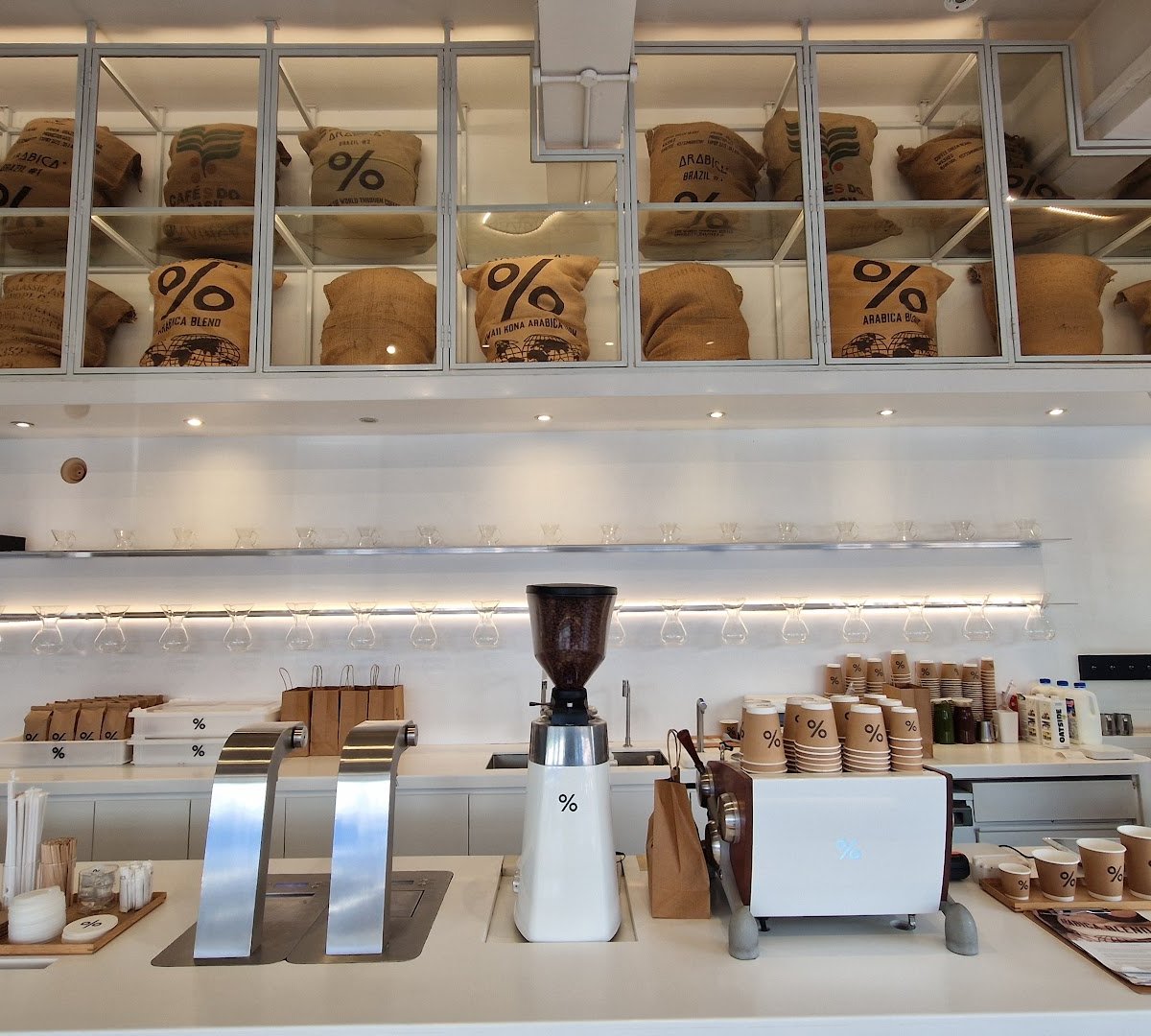Interior of % Arabica Singapore Arab Street, specialty coffee shop in Singapore