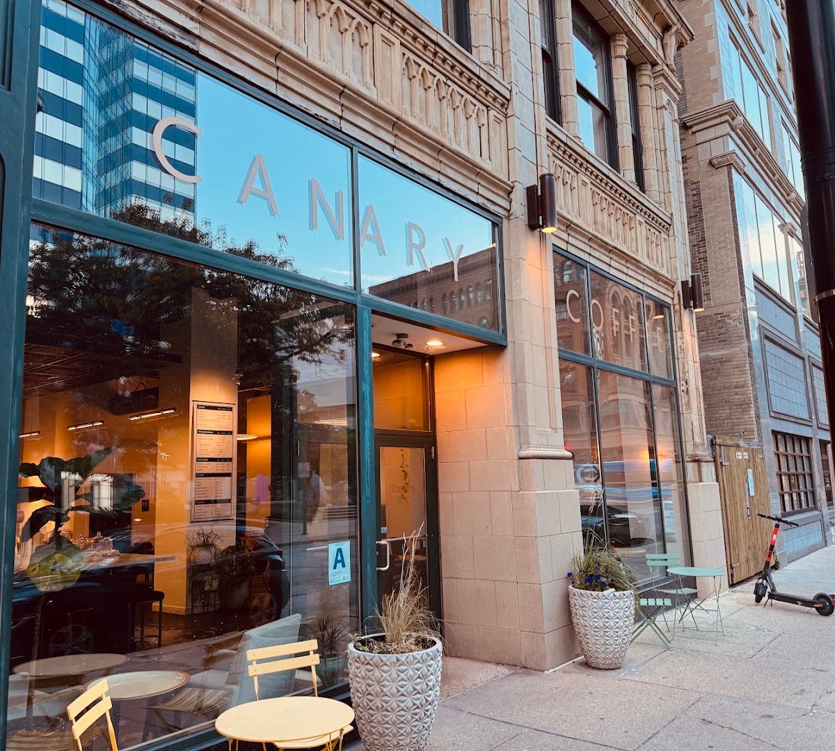 Storefront of Canary Coffee Bar, specialty coffee shop in Milwaukee
