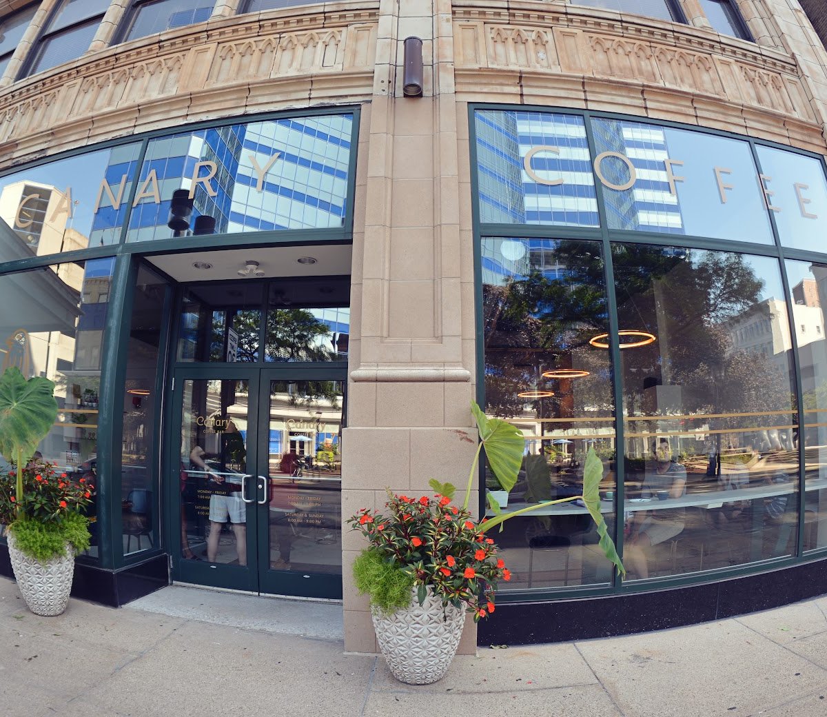 Storefront of Canary Coffee Bar, specialty coffee shop in Milwaukee
