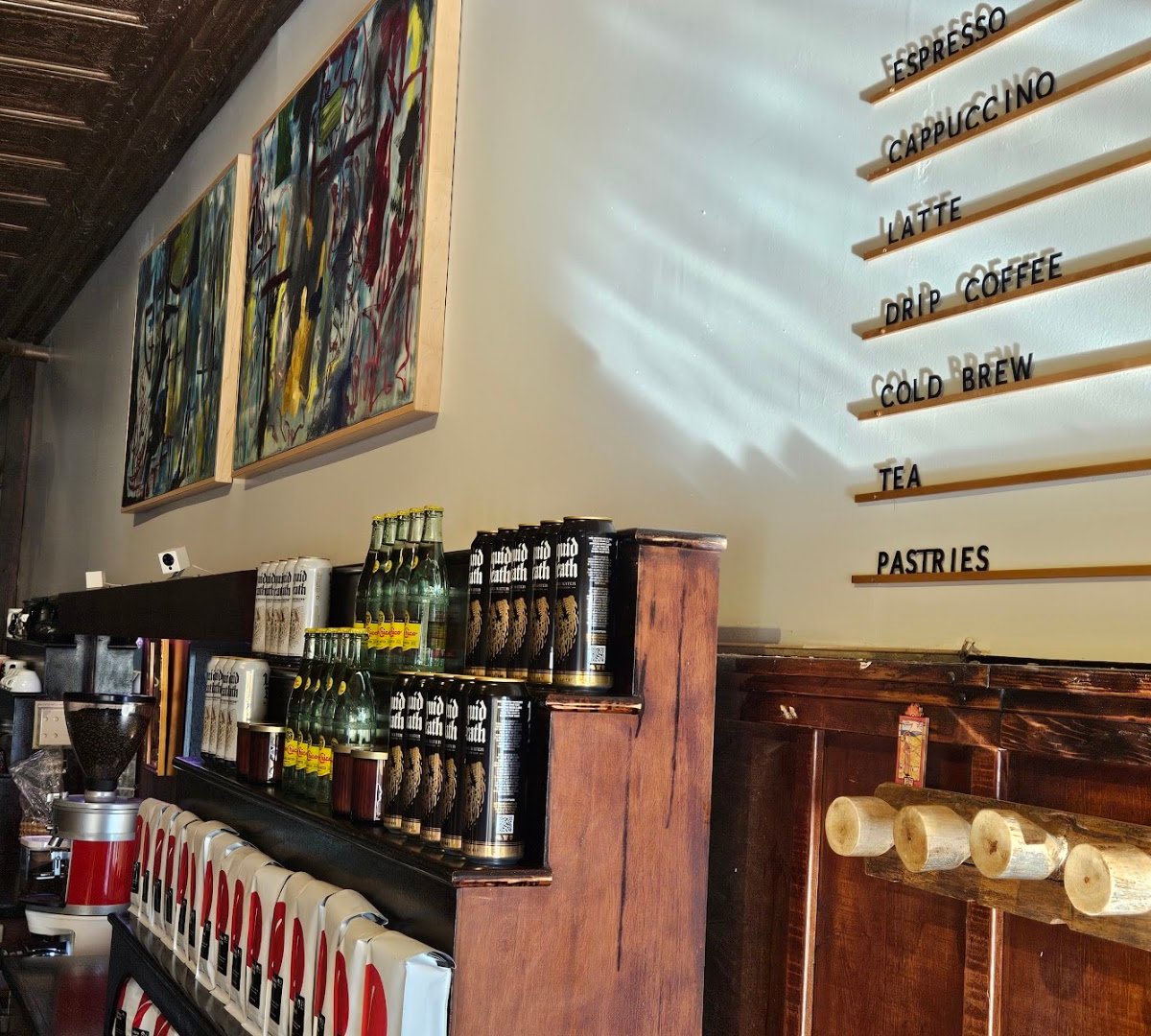 Interior of Howlin' Hounds Coffee., specialty coffee shop in Omaha
