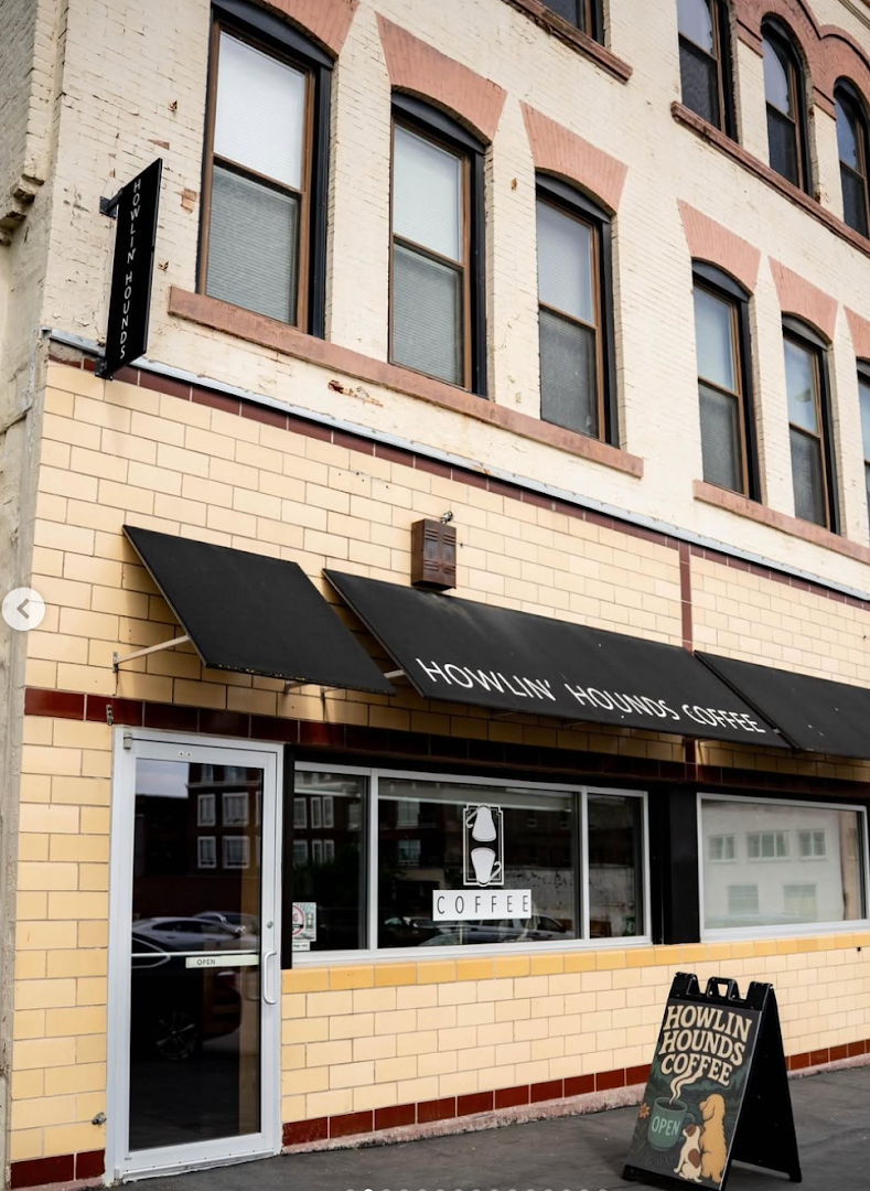 Storefront of Howlin' Hounds Coffee., specialty coffee shop in Omaha